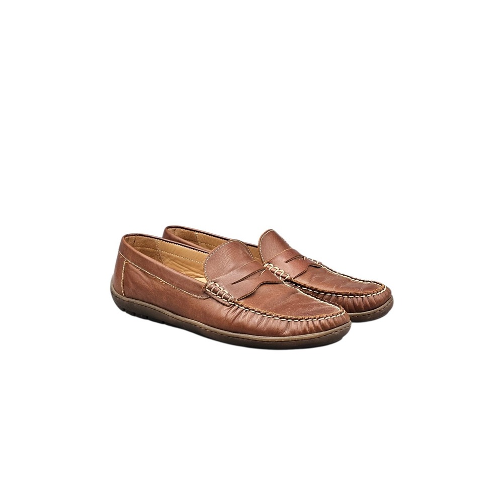 Alan Payne Men's Size 10 EUC Brown Leather Moccasin Penny Loafers Drivers Shoes